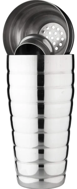 Barstuff 3-tlg. Cocktail Shaker, gerillt - Edelstahl (700ml)