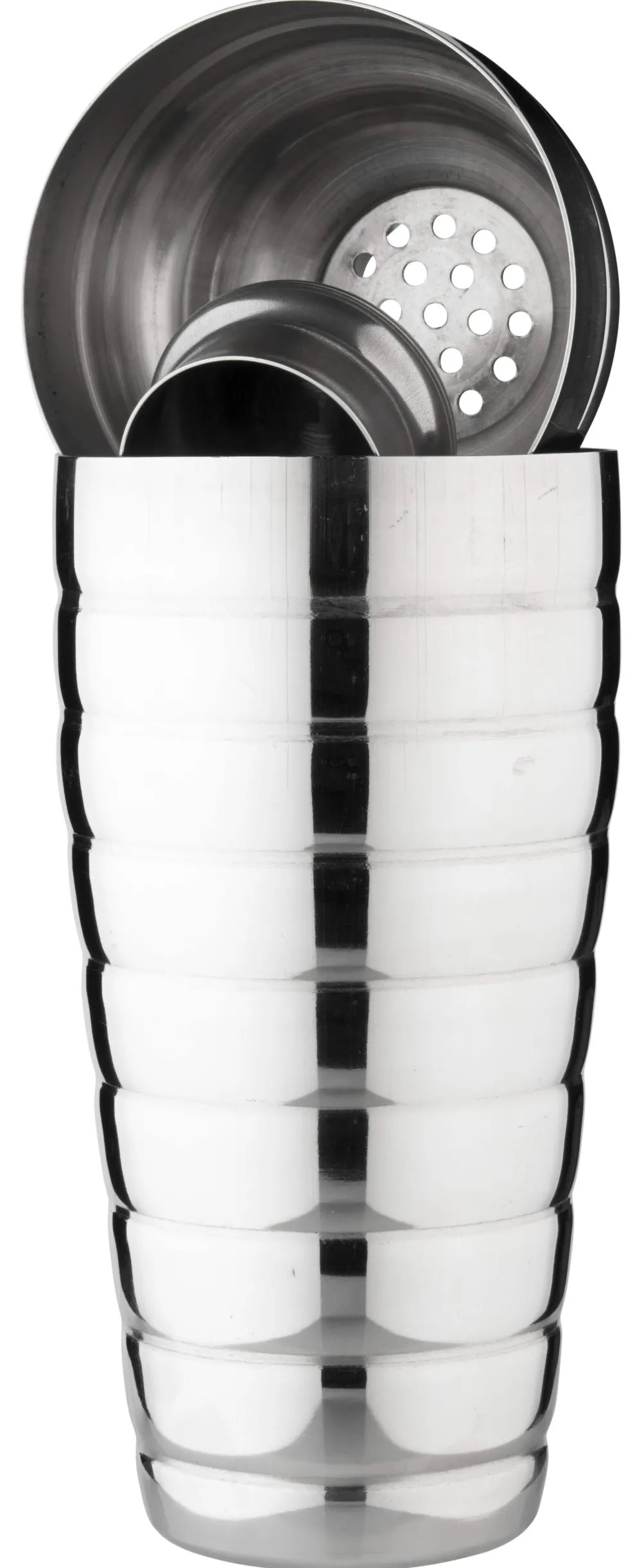 Barstuff 3-tlg. Cocktail Shaker, gerillt - Edelstahl (700ml)