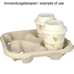 Barstuff Tragetablett Pappe 4,7x22,4x22,4cm - für 4 Becher (110 Stk.)
