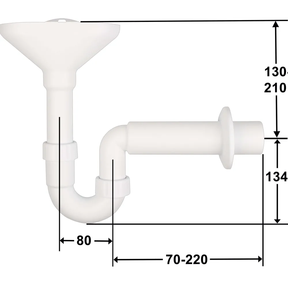 Barstuff Trichtersiphon DN50 PP weis