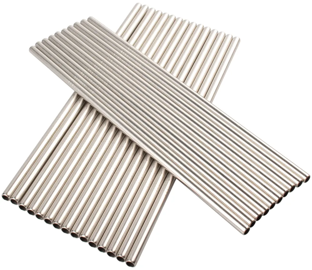 Barstuff Trinkhalme, Edelstahl (6x210mm) - 25 Stk.