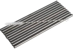 Barstuff Trinkhalme, Edelstahl (8x215mm), schwarz GMB - 10 Stk.-Set mit Reinigungsbürste