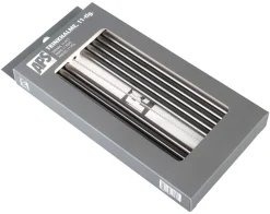 Barstuff Trinkhalme, Edelstahl (8x215mm), schwarz GMB - 10 Stk.-Set mit Reinigungsbürste