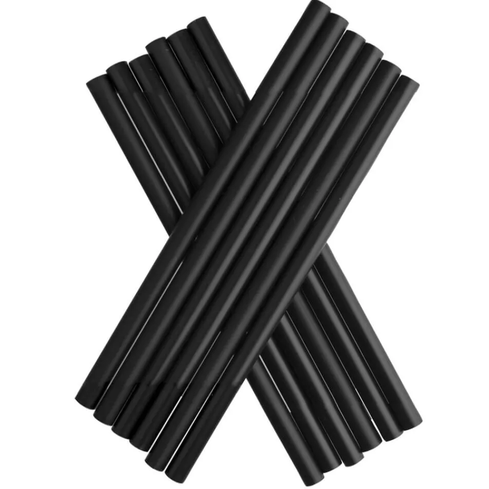 Barstuff Trinkhalme, Kunststoff Mehrweg (7x150mm) - schwarz (135 Stk.)
