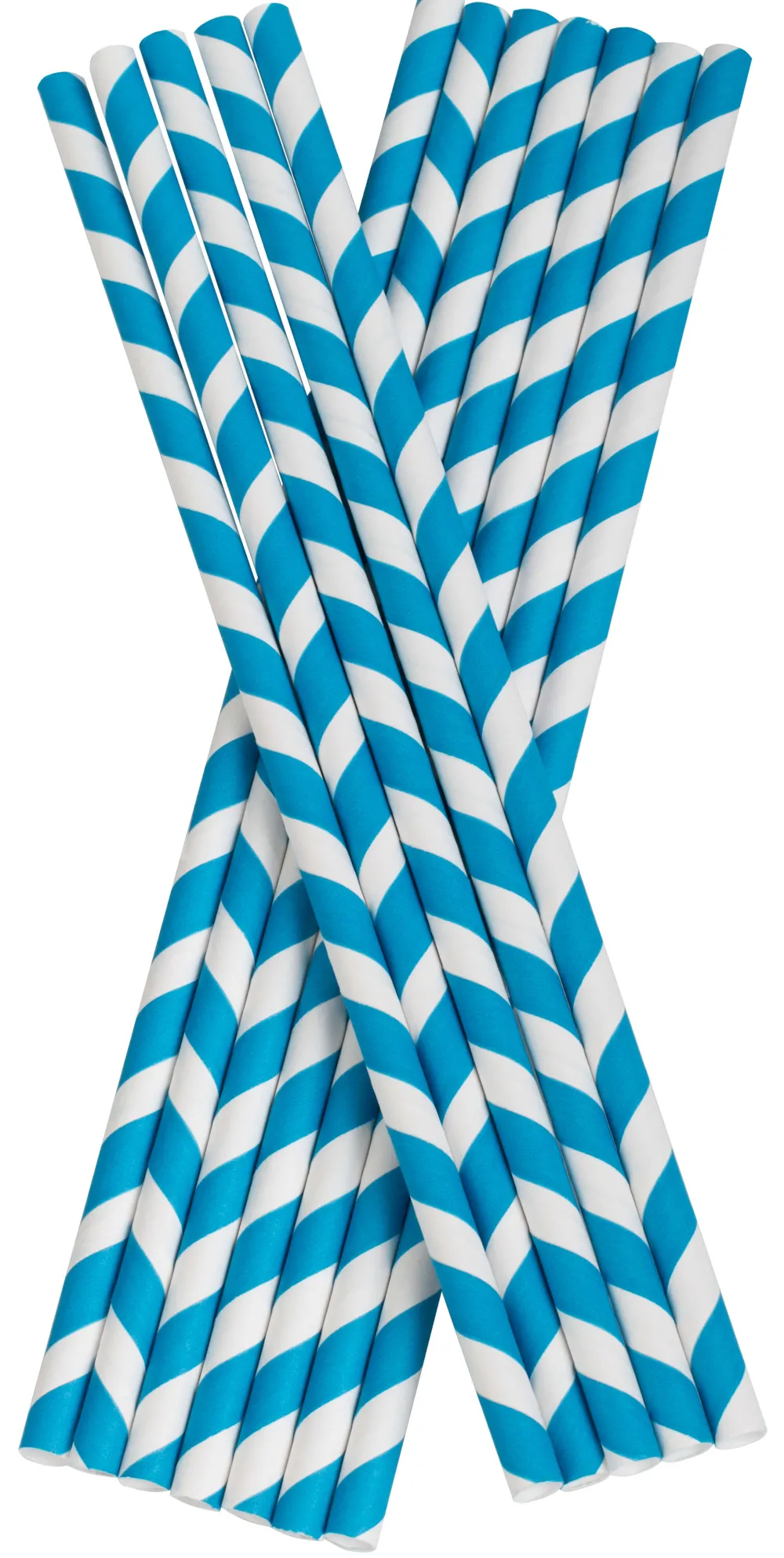 Barstuff Trinkhalme, Papier (8x255mm) - blau-weiß gestreift