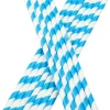 Barstuff Trinkhalme, Papier (6x195mm) - blau-weiß gestreift (100 Stk.)