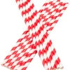 Barstuff Trinkhalme, Papier (6x195mm) - rot-weiß gestreift (100 Stk.)