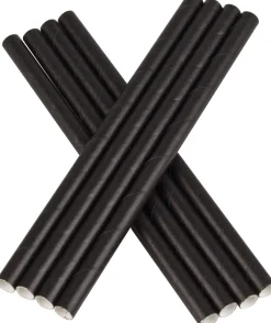 Barstuff Trinkhalme, Papier (8x150mm), Prime Bar - schwarz (100 Stk.)