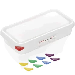 Barstuff Vorratsbehälter GN 1/3 Set mit Deckel, PP - 2,5l / H 6,5cm (1 Stk.)