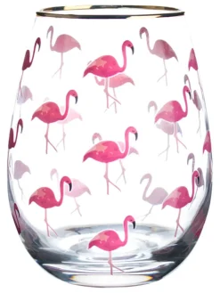 Barstuff Weinglas ohne Stiel, Flamingos - 590ml (1 Stk.)