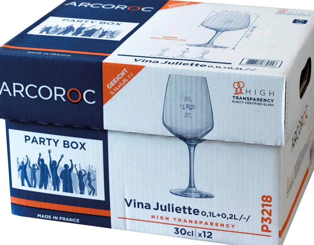 Barstuff Weinglas Vina Juliette, Arcoroc - 300ml, 0,1+0,2l Eiche