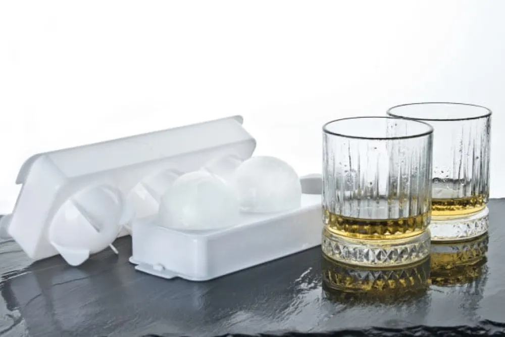Barstuff Whisky Ice Ball Set - 2 Whiskygläser + Kugel-Eisform