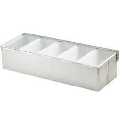 Barstuff Zutatenbehälter Edelstahl - 5 Fächer (37x14x9 cm)