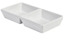 Barstuff Zweigeteilte Schale, Porzellan, weiß (4 Stk.)